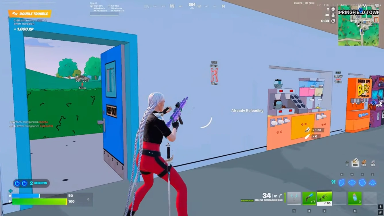 NPC player moving toward reboot van with loot in Fortnite